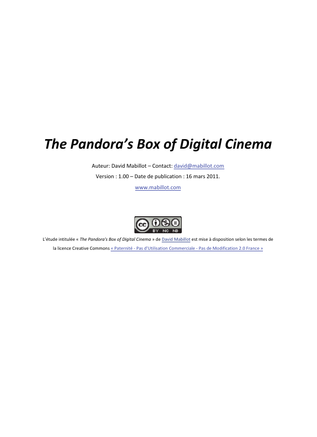 The Pandora’s Box of Digital Cinema